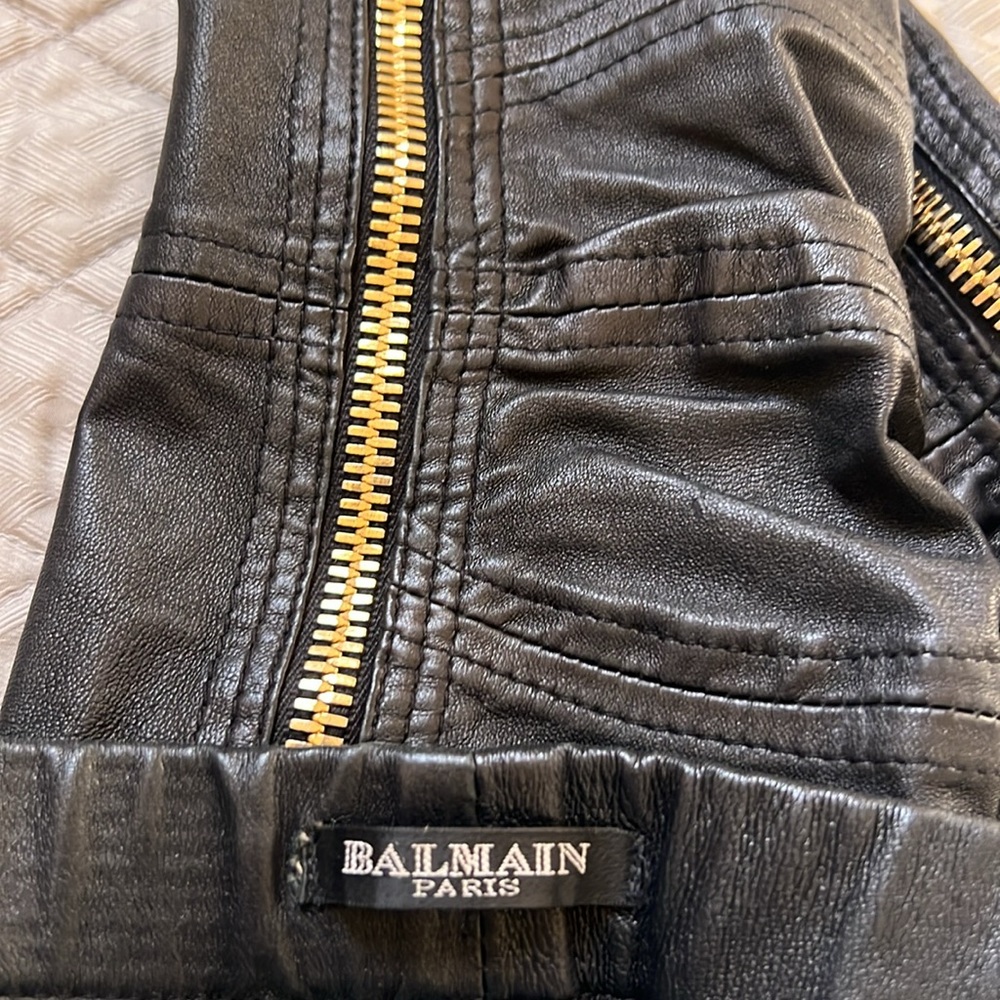 Balmain leather pants